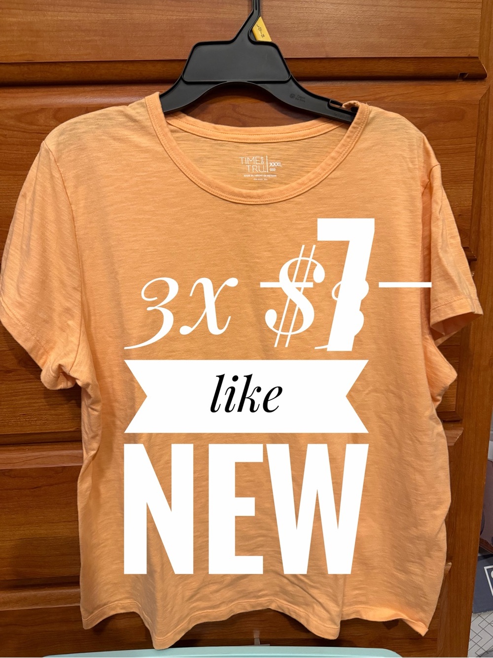 Time and Tru Peach Short-Sleeve Tee